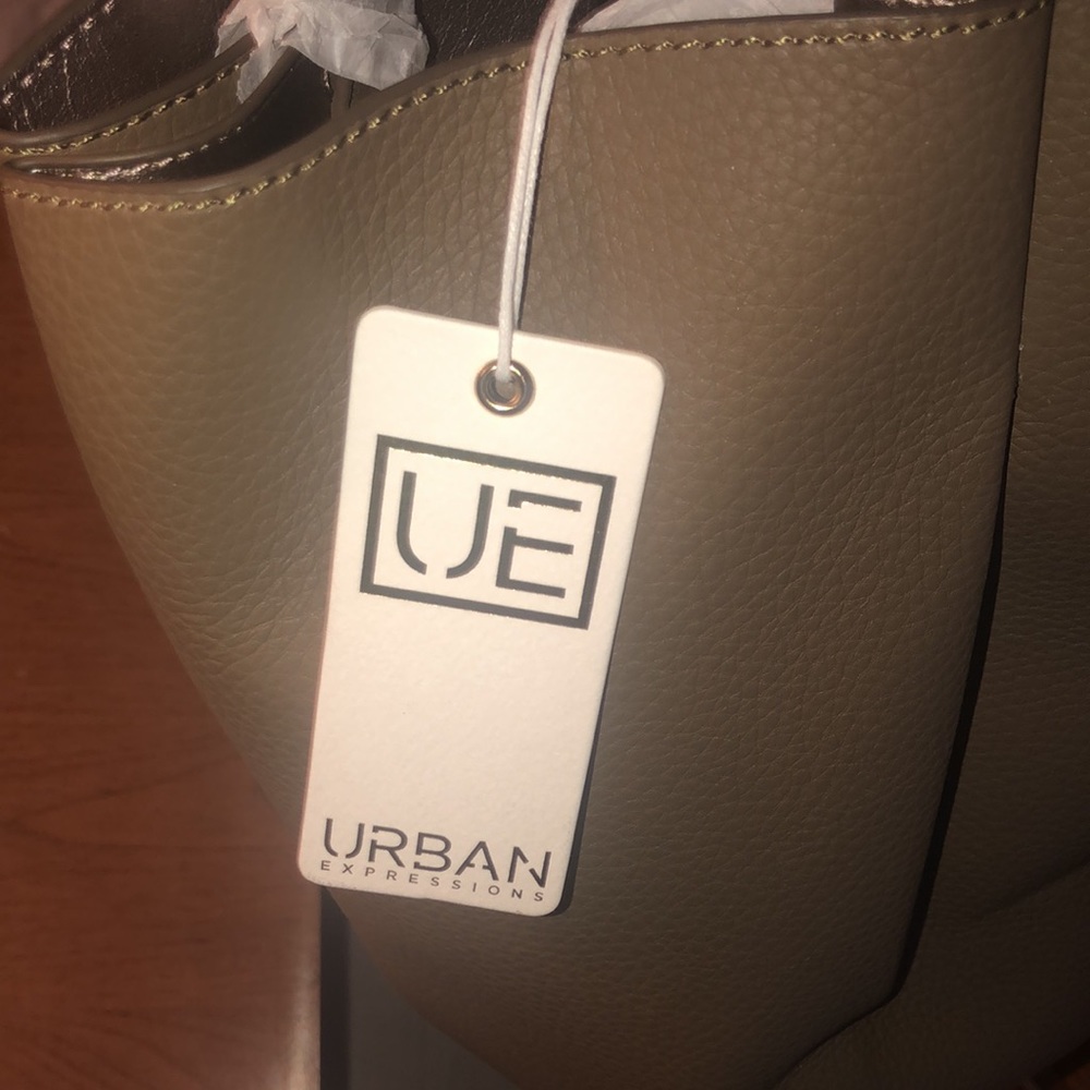 URBAN Tote bag BNWTags Olive green with a zippered middle section. BLOOMINGDALES - Picture 3 of 6